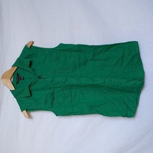 Long Tall Sally Kelly green linen button up Blouse 8